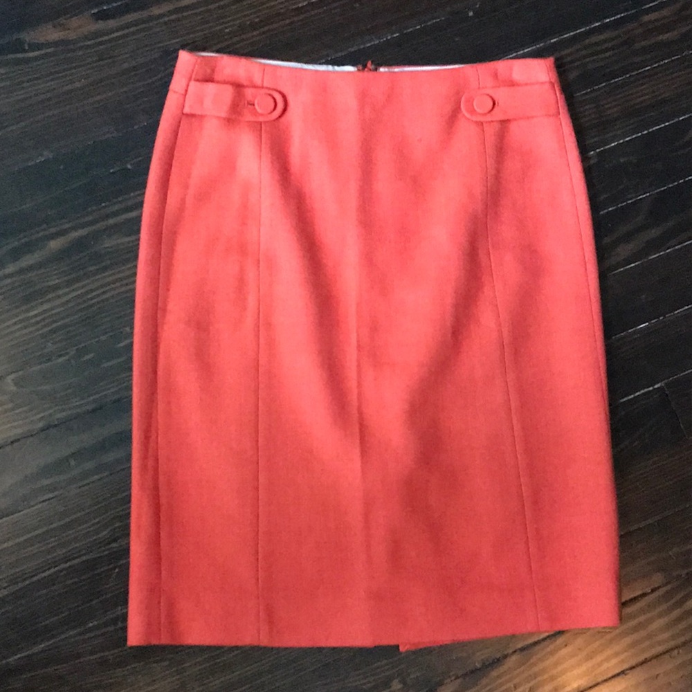 Jcrew orange 100% wool skirt